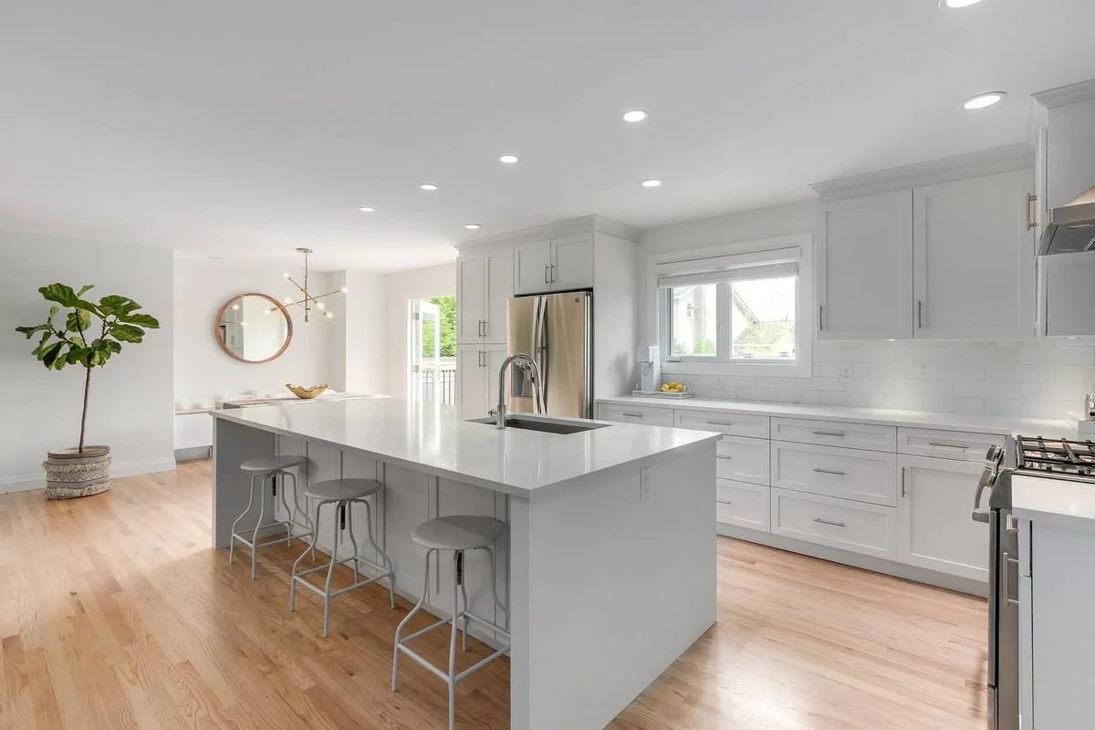Modern white kitchen interior — Olympic Painting residential project